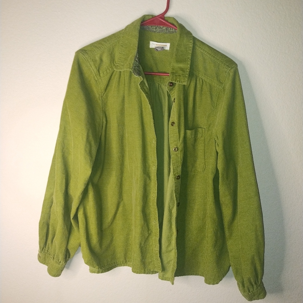 Pilcro By Anthropologie  Green Casual Button Down Jacket Lightweight